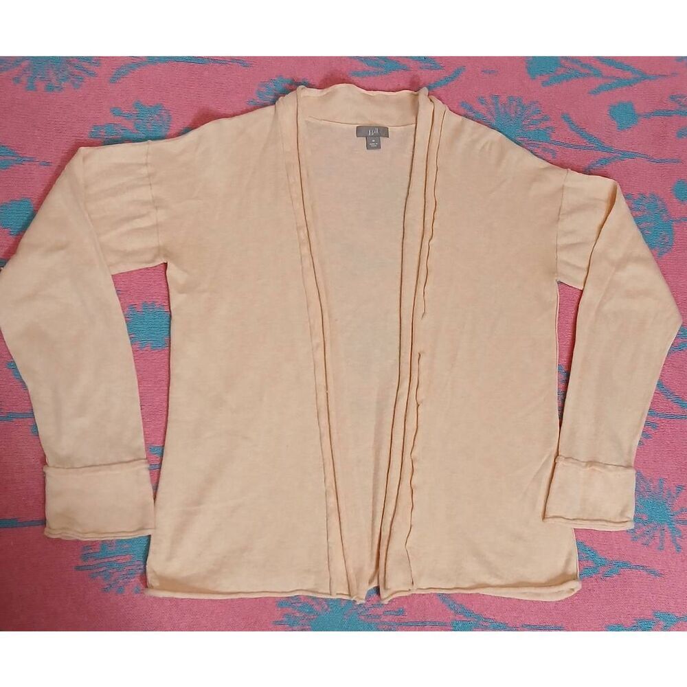 J.jill womens medium bamboo silk wool sweater cardigan lightweight spring